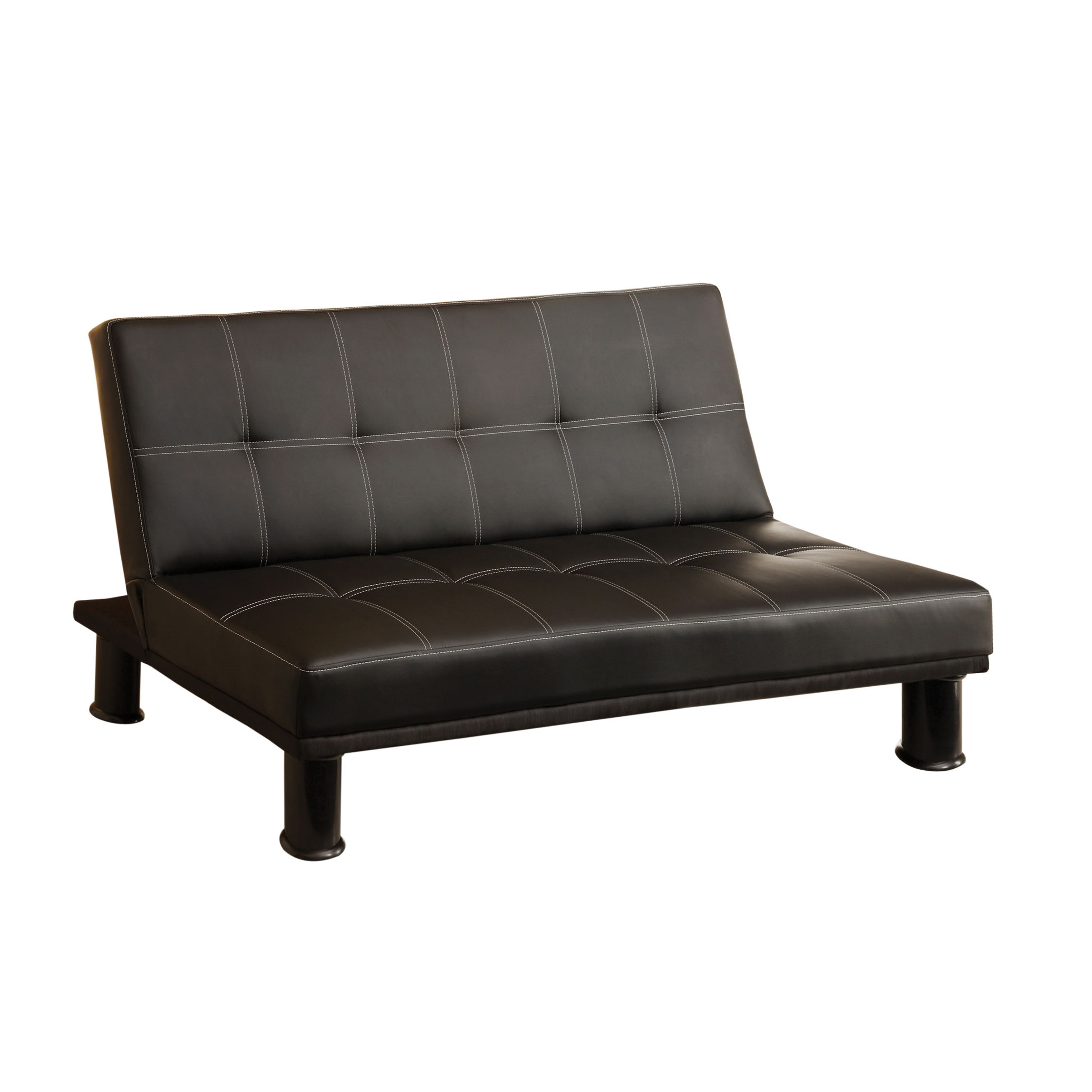 Fickel Contemporary Faux Leather Tufted Futon